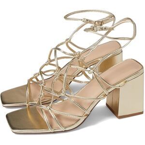 FARYL Gold Strappy Heel Size 14 New with FLAW